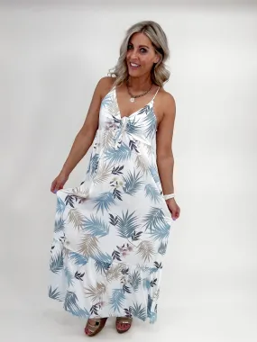 Rio Flare Maxi Dress, Aqua Blue
