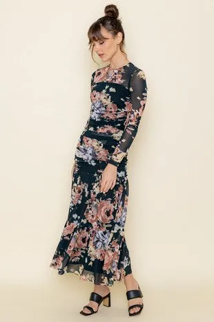 Rosaline Black Floral Dress
