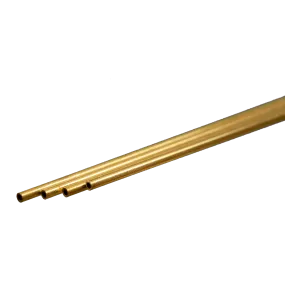 Round Brass Tube: 1.5mm OD x 0.225mm Wall x 300mm Long (4 Pieces)