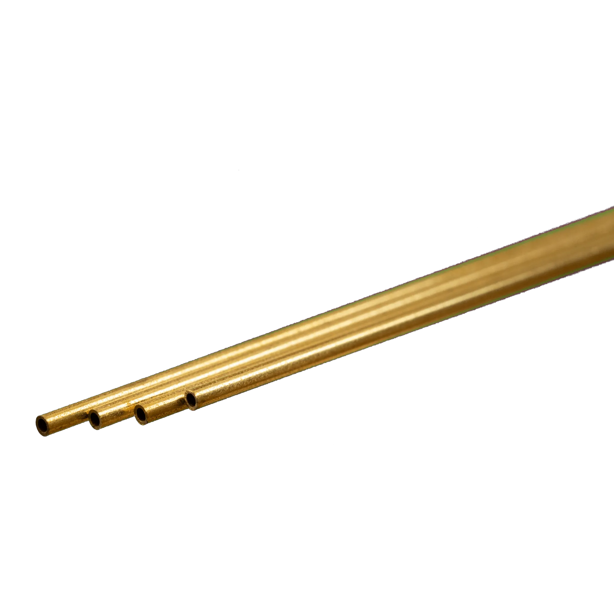 Round Brass Tube: 1.5mm OD x 0.225mm Wall x 300mm Long (4 Pieces)