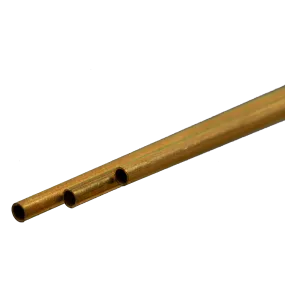 Round Brass Tube: 3.5mm OD x 0.225mm Wall x 300mm Long (3 Pieces)