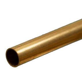 Round Brass Tube: 9mm OD x 0.45mm Wall x 300mm Long (1 Piece)