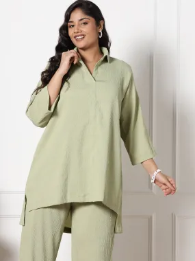  Textured Short-Sleeve Casual Shirt