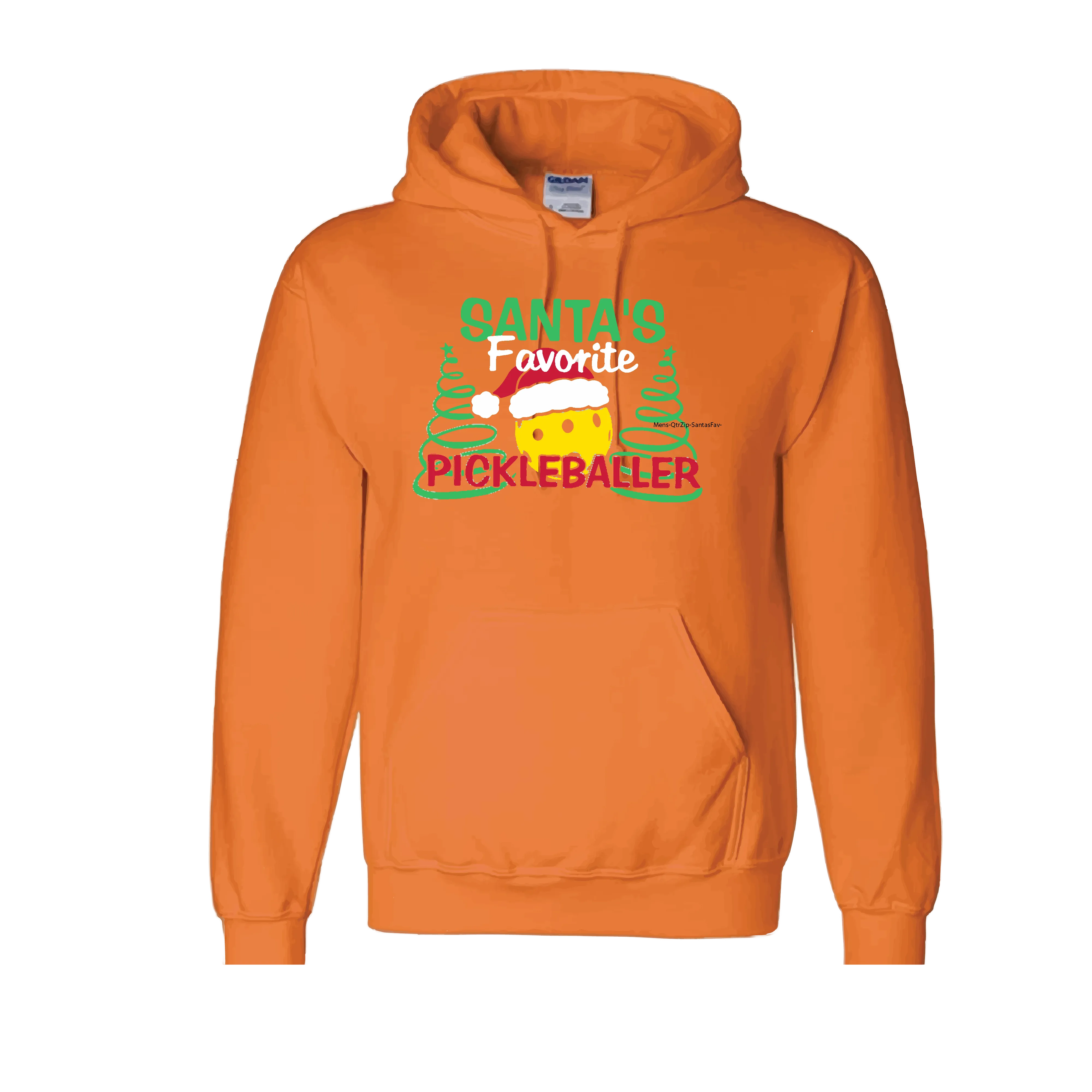 Santa's Favorite Pickleballer | Unisex Hoodie Athletic Sweatshirt | 50% Cotton/50% Polyester