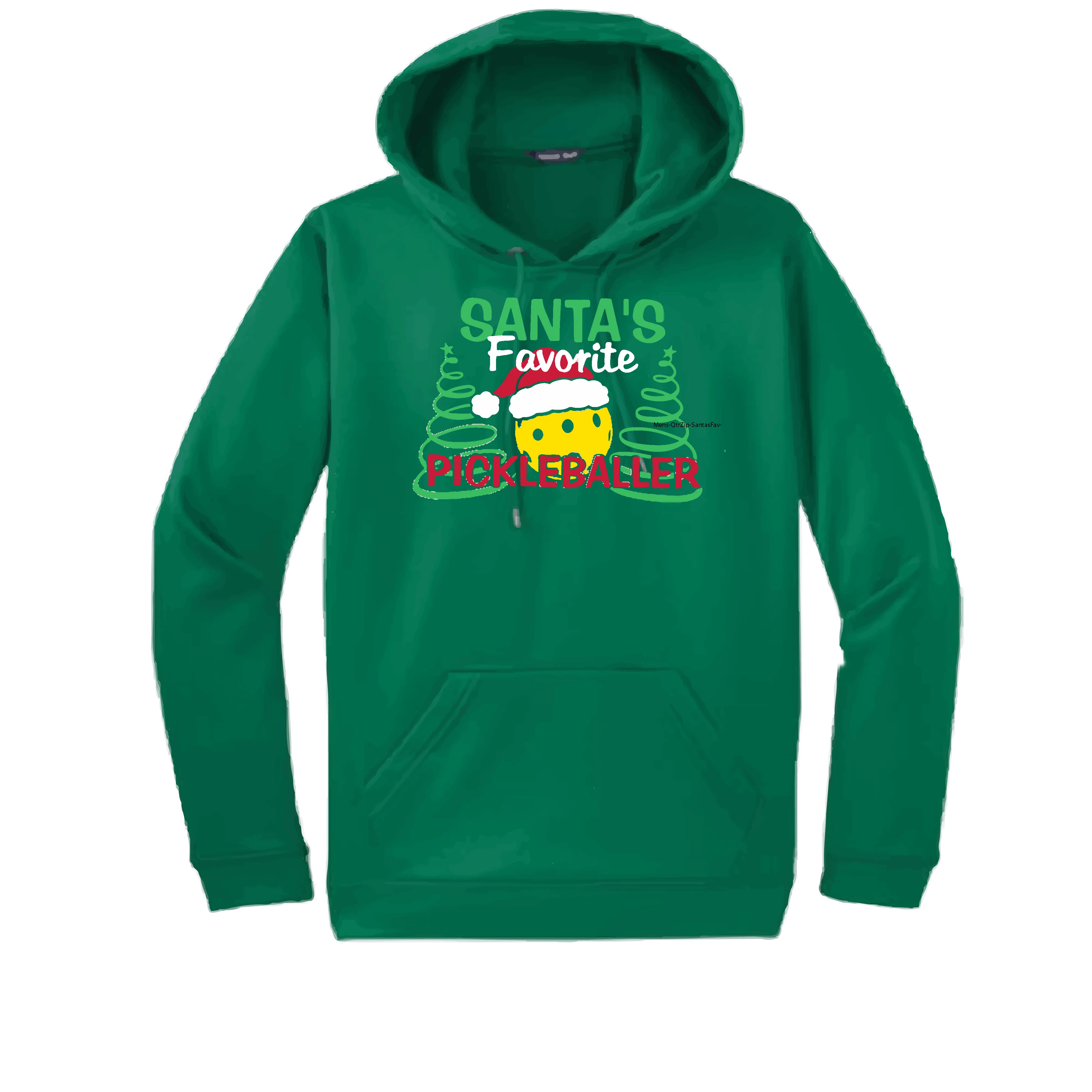 Santa's Favorite Pickleballer | Unisex Hoodie Athletic Sweatshirt | 50% Cotton/50% Polyester