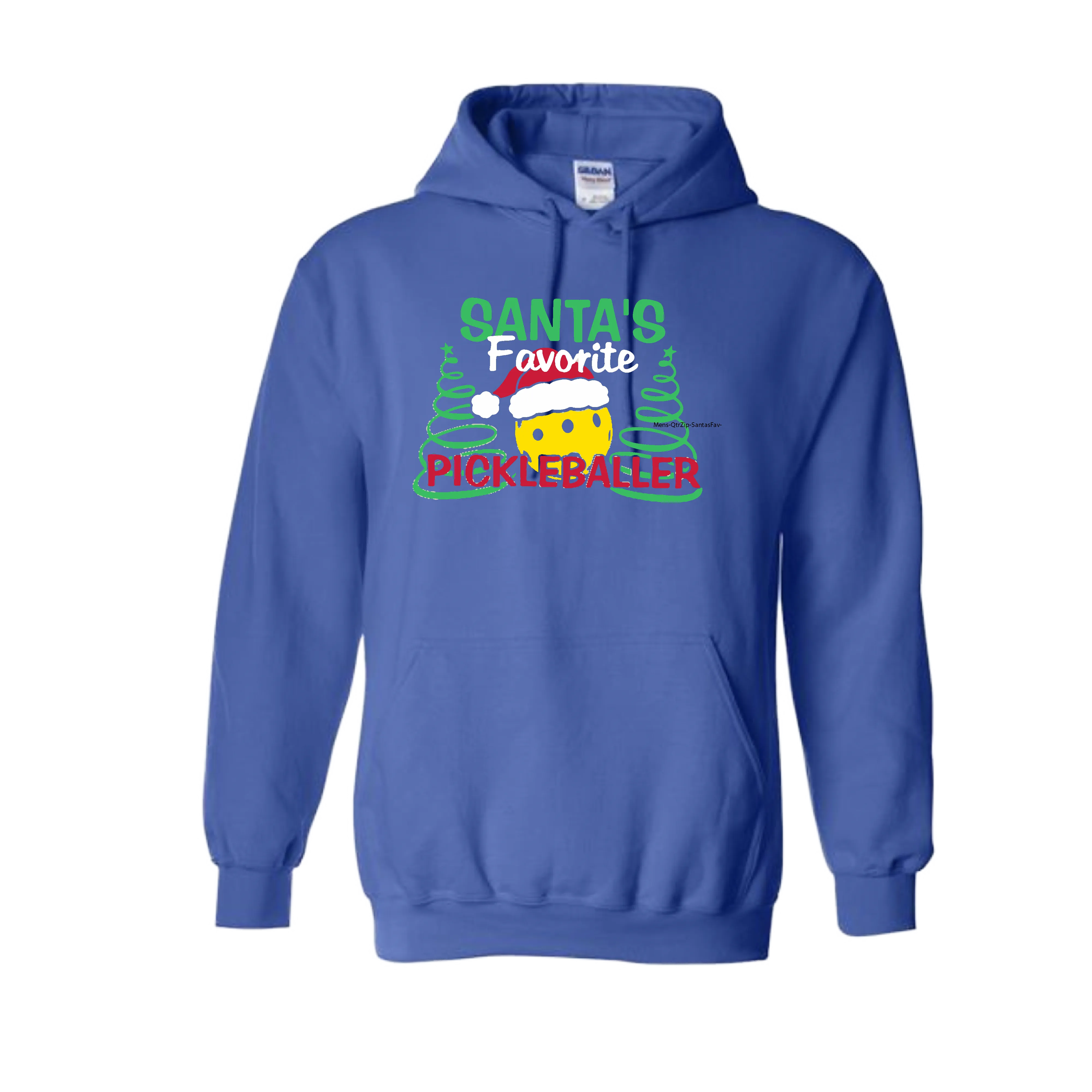 Santa's Favorite Pickleballer | Unisex Hoodie Athletic Sweatshirt | 50% Cotton/50% Polyester