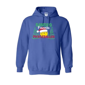 Santa's Favorite Pickleballer | Unisex Hoodie Athletic Sweatshirt | 50% Cotton/50% Polyester