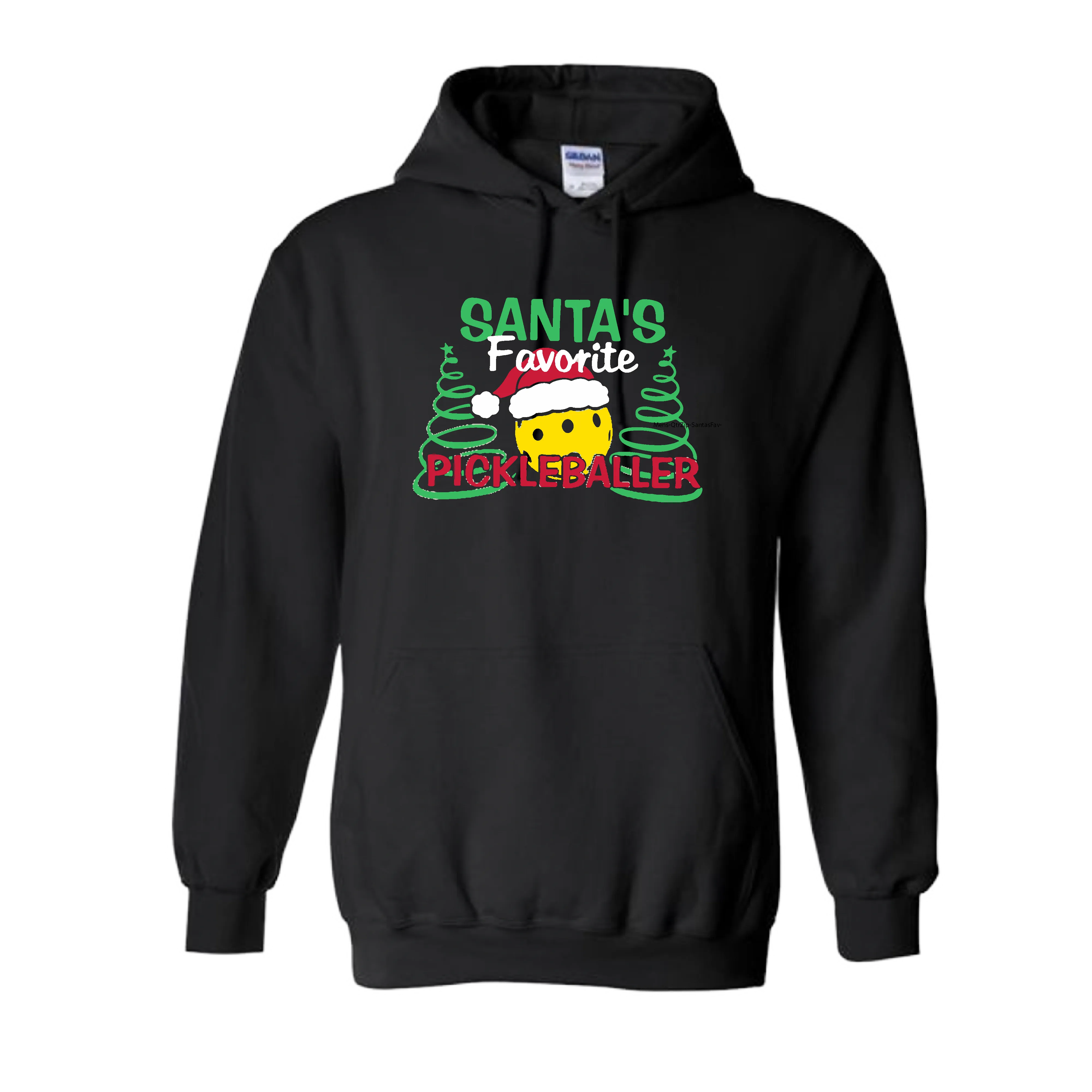 Santa's Favorite Pickleballer | Unisex Hoodie Athletic Sweatshirt | 50% Cotton/50% Polyester