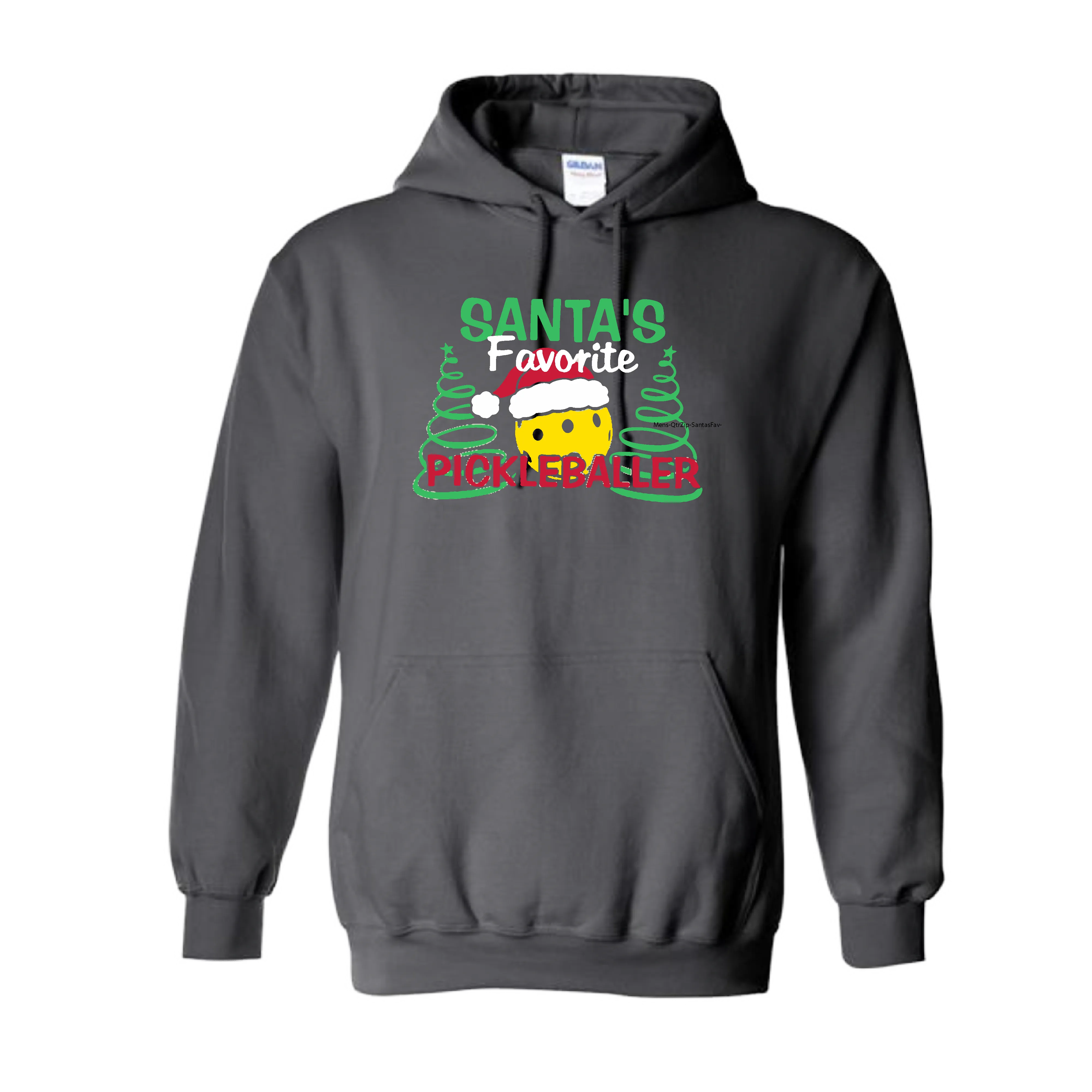 Santa's Favorite Pickleballer | Unisex Hoodie Athletic Sweatshirt | 50% Cotton/50% Polyester