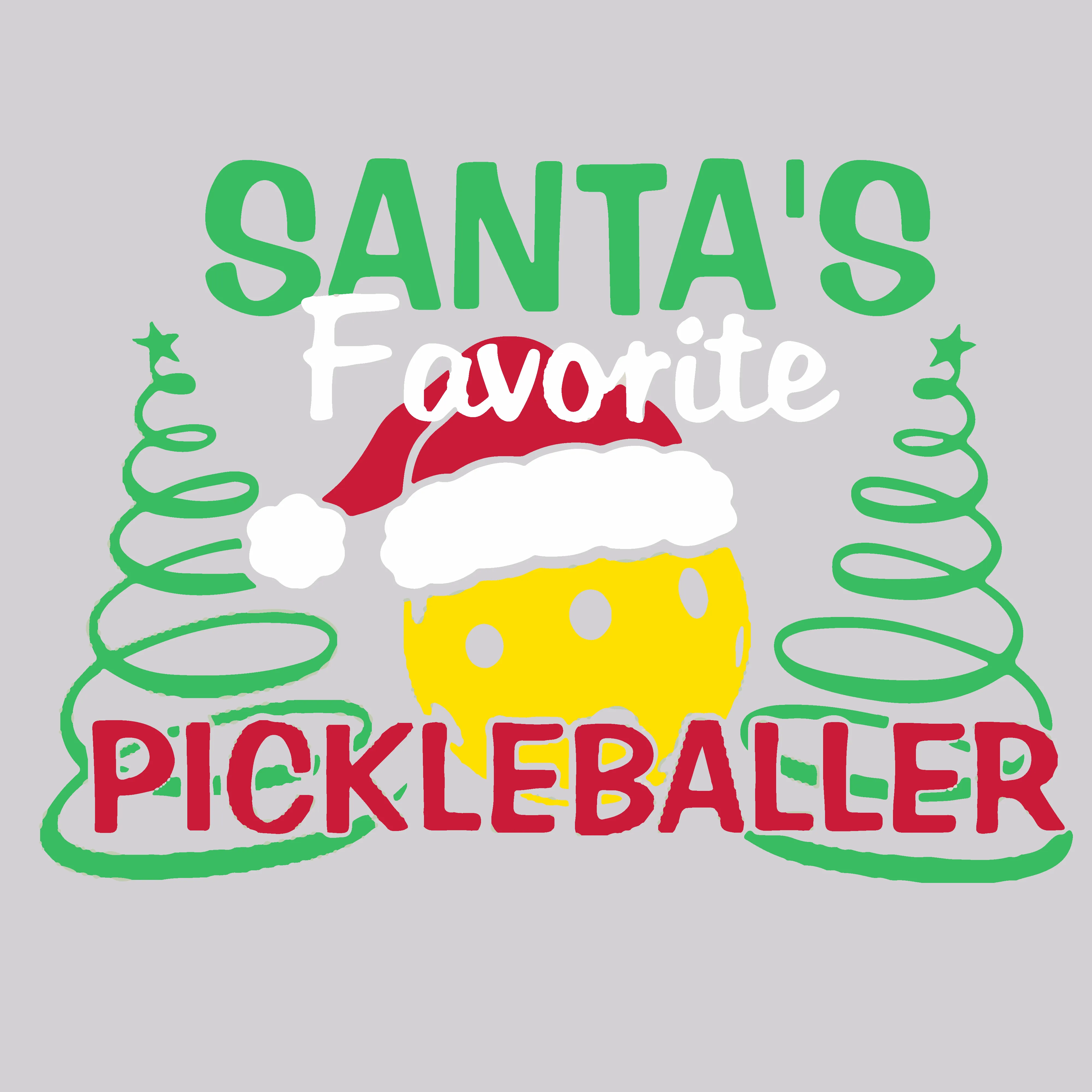 Santa's Favorite Pickleballer | Unisex Hoodie Athletic Sweatshirt | 50% Cotton/50% Polyester