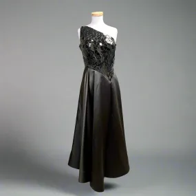 Sherri Hill black one-shoulder gown, size 14