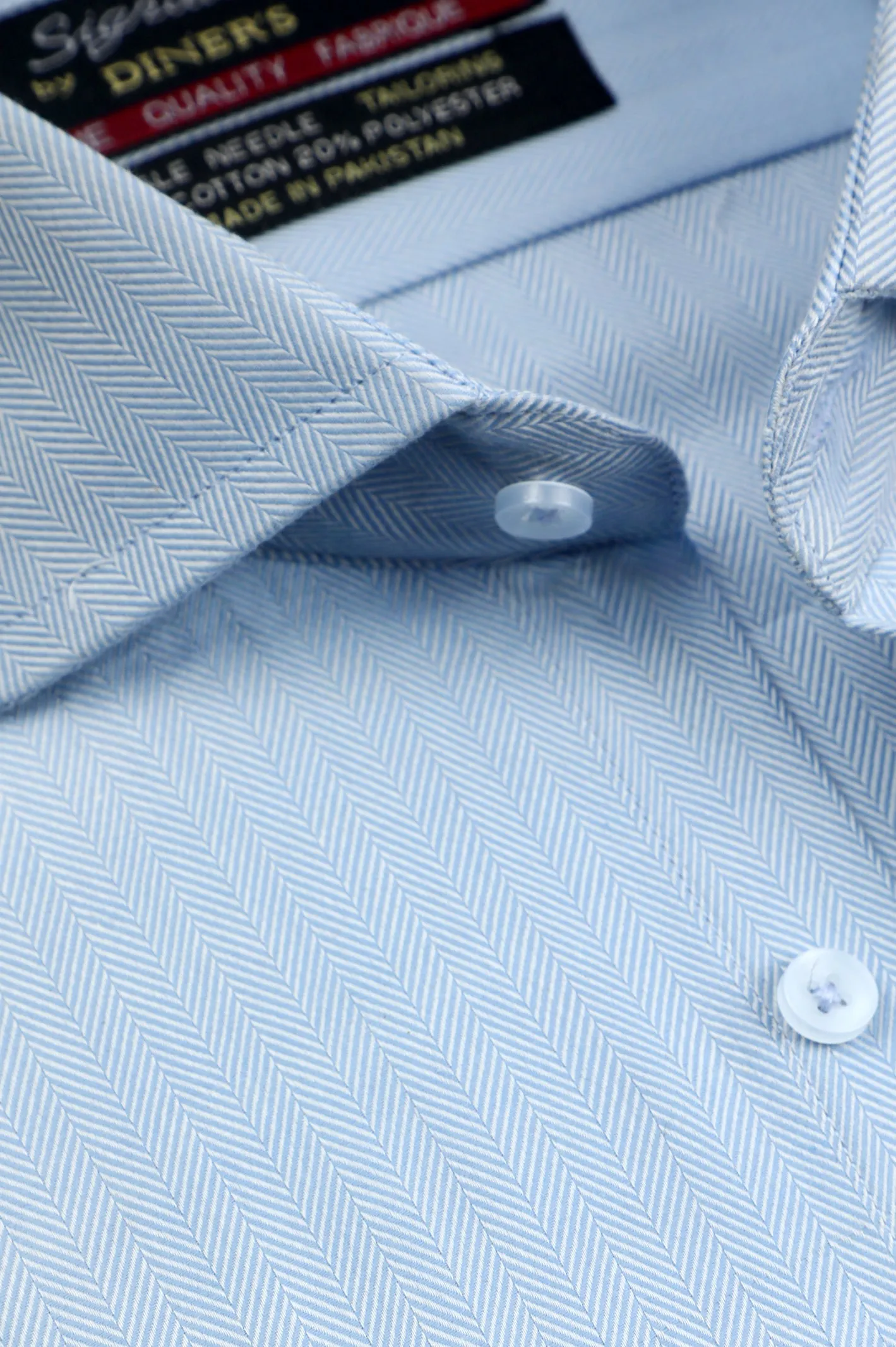 Sky Blue Textured Formal Shirt