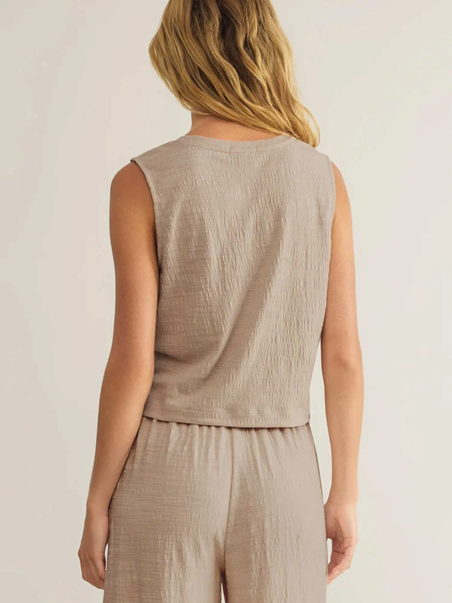 Sloane Textured Slub Top in Parchment