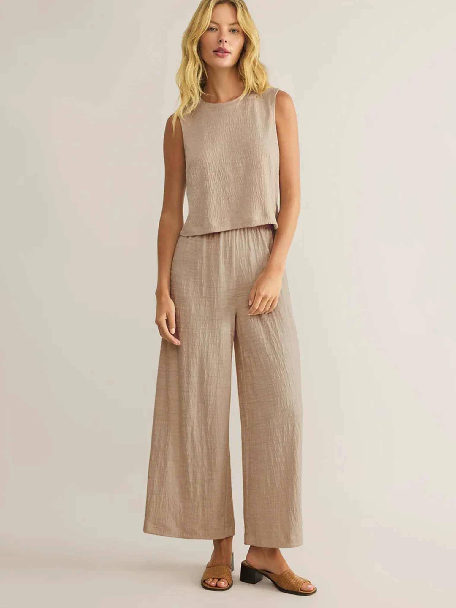 Sloane Textured Slub Top in Parchment