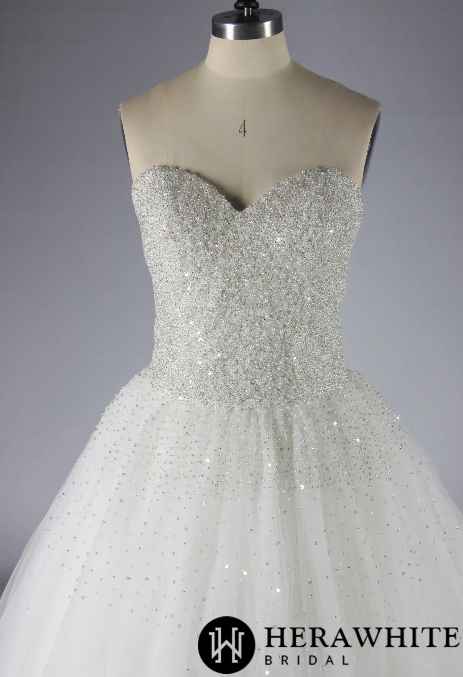 Sparkling Sweetheart Crystal Beaded Tulle Ballgown Wedding Dress