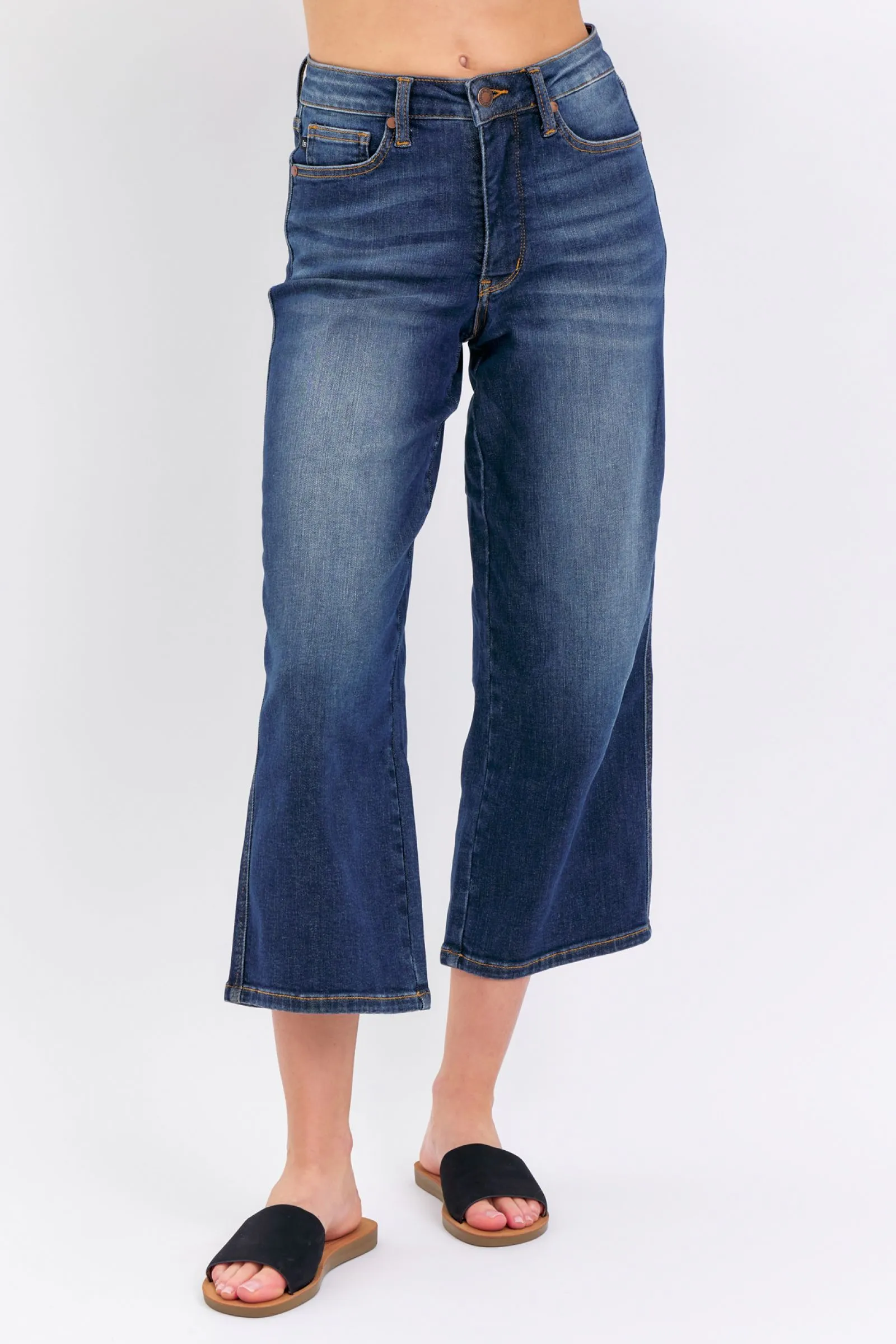 Spencer Tummy Control Crop Wide Jeans