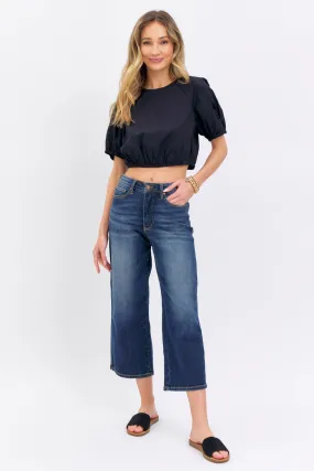 Spencer Tummy Control Crop Wide Jeans