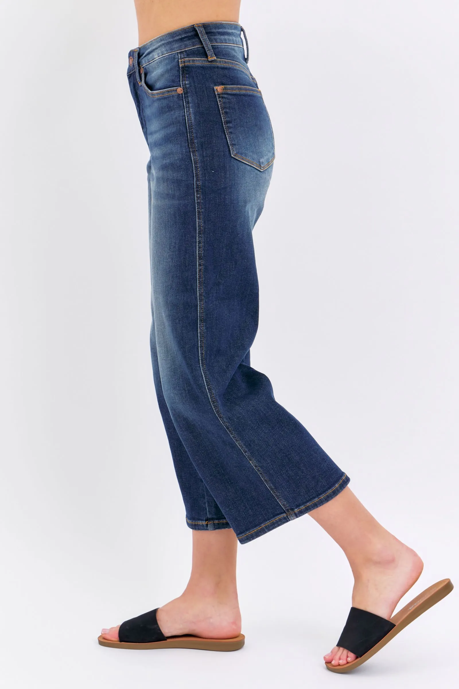 Spencer Tummy Control Crop Wide Jeans
