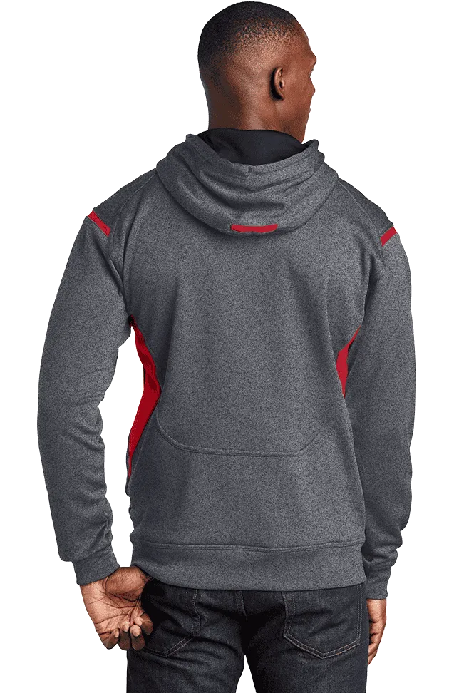 Sport Tek Men's Custom Tech Fleece Colorblock Hooded Sweatshirt
