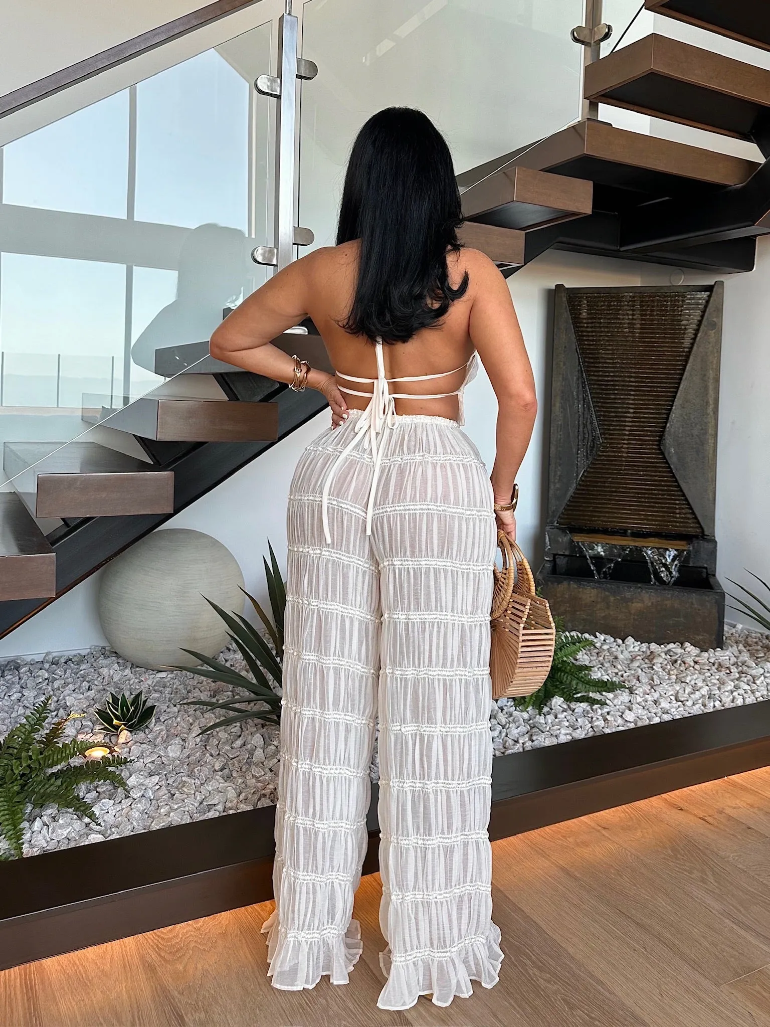 Summer Love Mesh Pant Set White