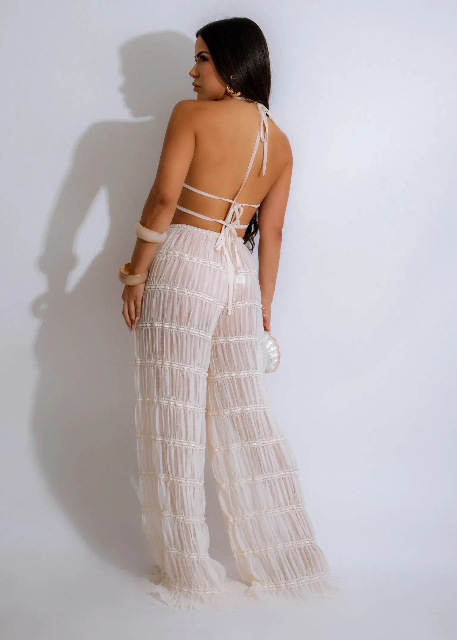 Summer Love Mesh Pant Set White