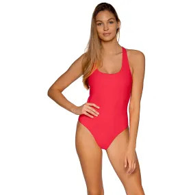 Sunsets Rue Racerback Geranium One Piece Womens Swimsuit