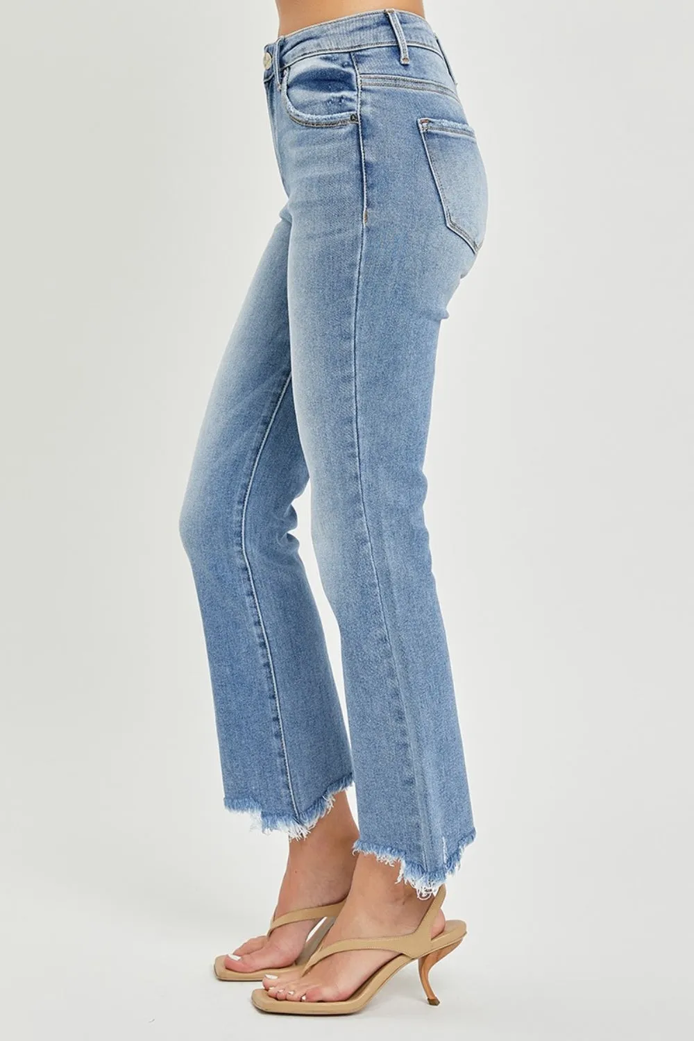 Tanner High Rise Frayed Hem Cropped Straight Jeans