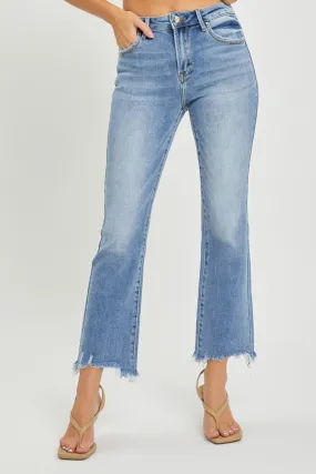 Tanner High Rise Frayed Hem Cropped Straight Jeans