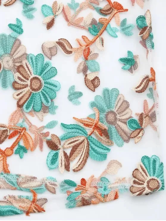 TastyHottie - Pretty Floral Patched Sheer Mesh Dress