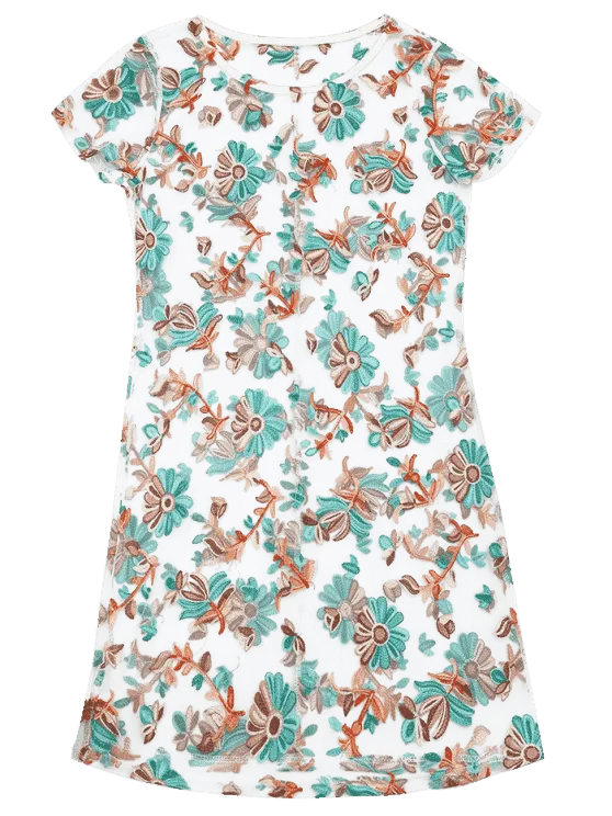 TastyHottie - Pretty Floral Patched Sheer Mesh Dress