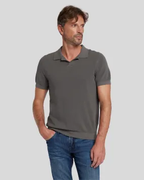 Textured Sweater Polo in Irongate