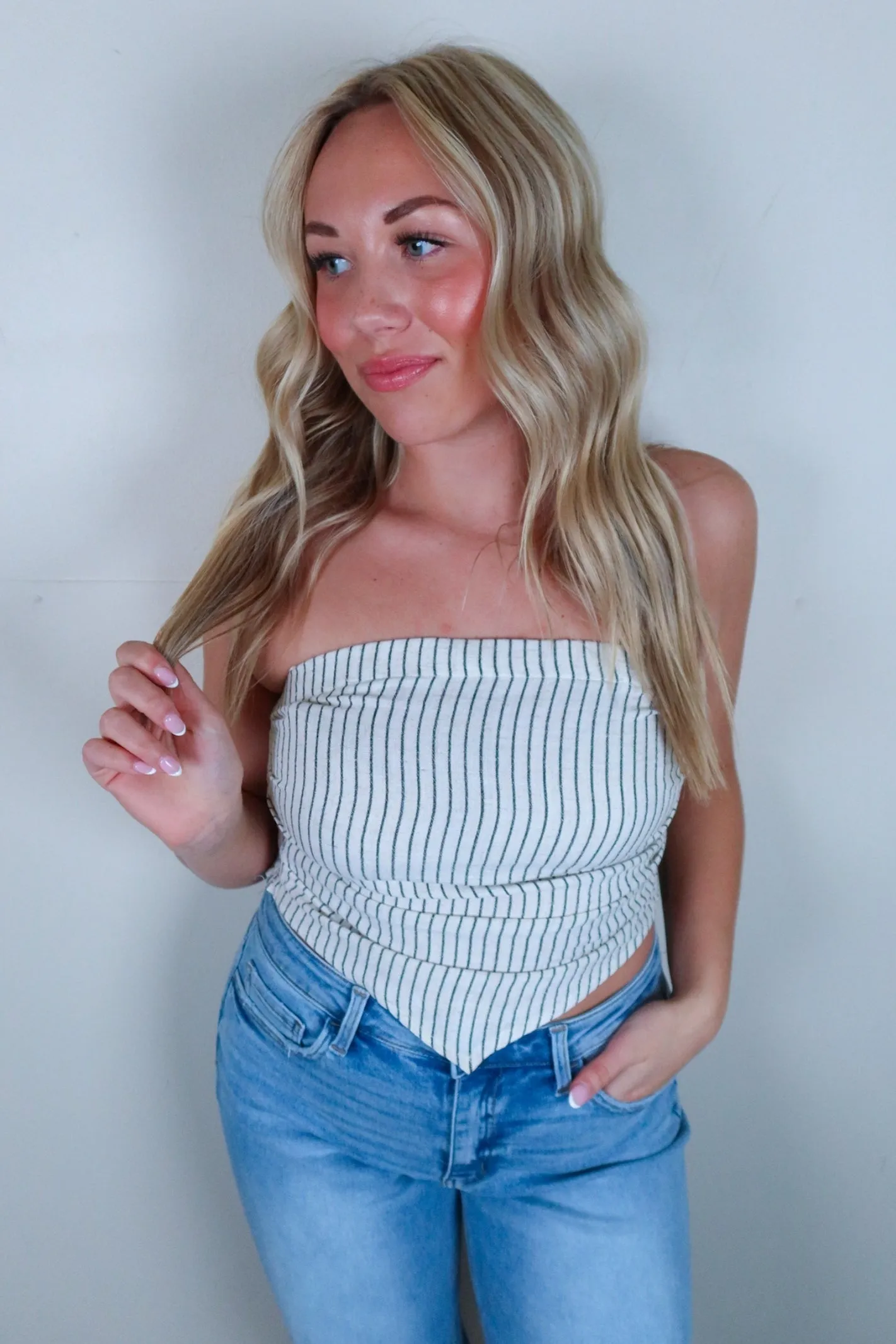 The Cutest Oatmeal Handkerchief Tube Top