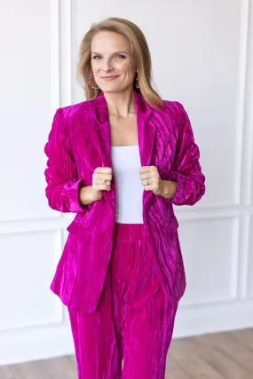 The Raspberry Rendezvous Velvet Blazer