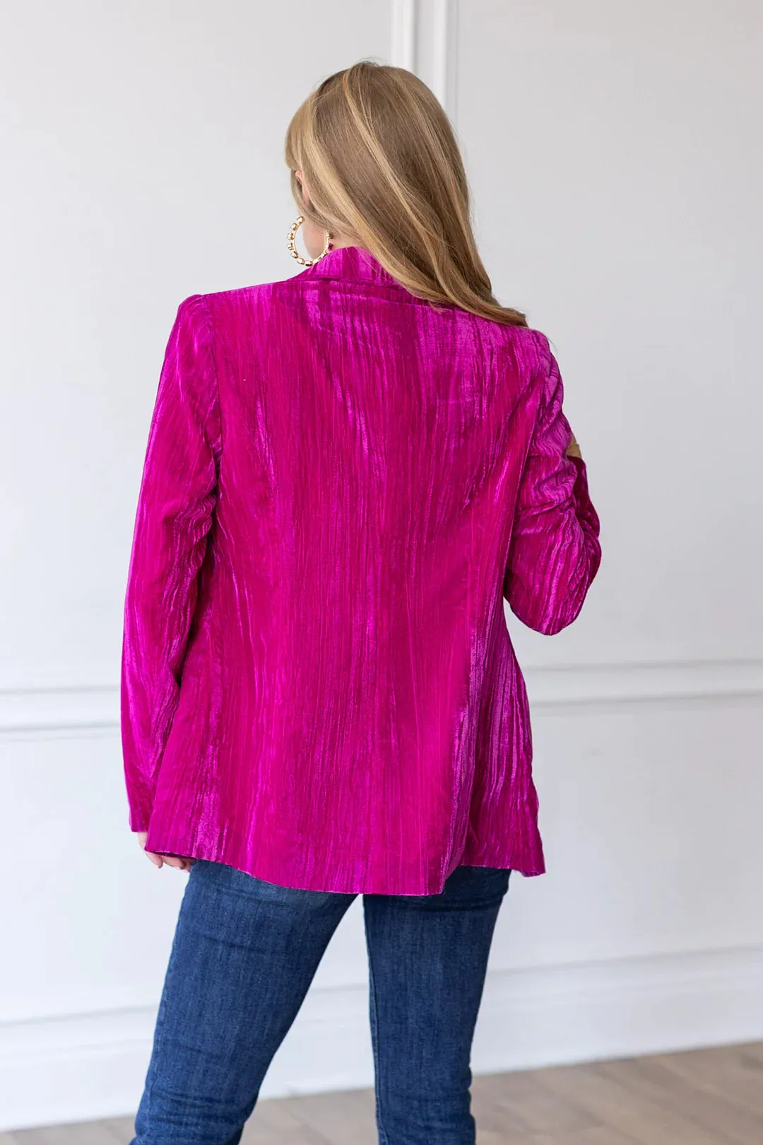 The Raspberry Rendezvous Velvet Blazer