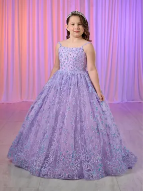 Tiffany Princess 13755 Size 6 Lilac Girls Glitter Pageant Dress Long Ball Gown Formal Sequin Corset