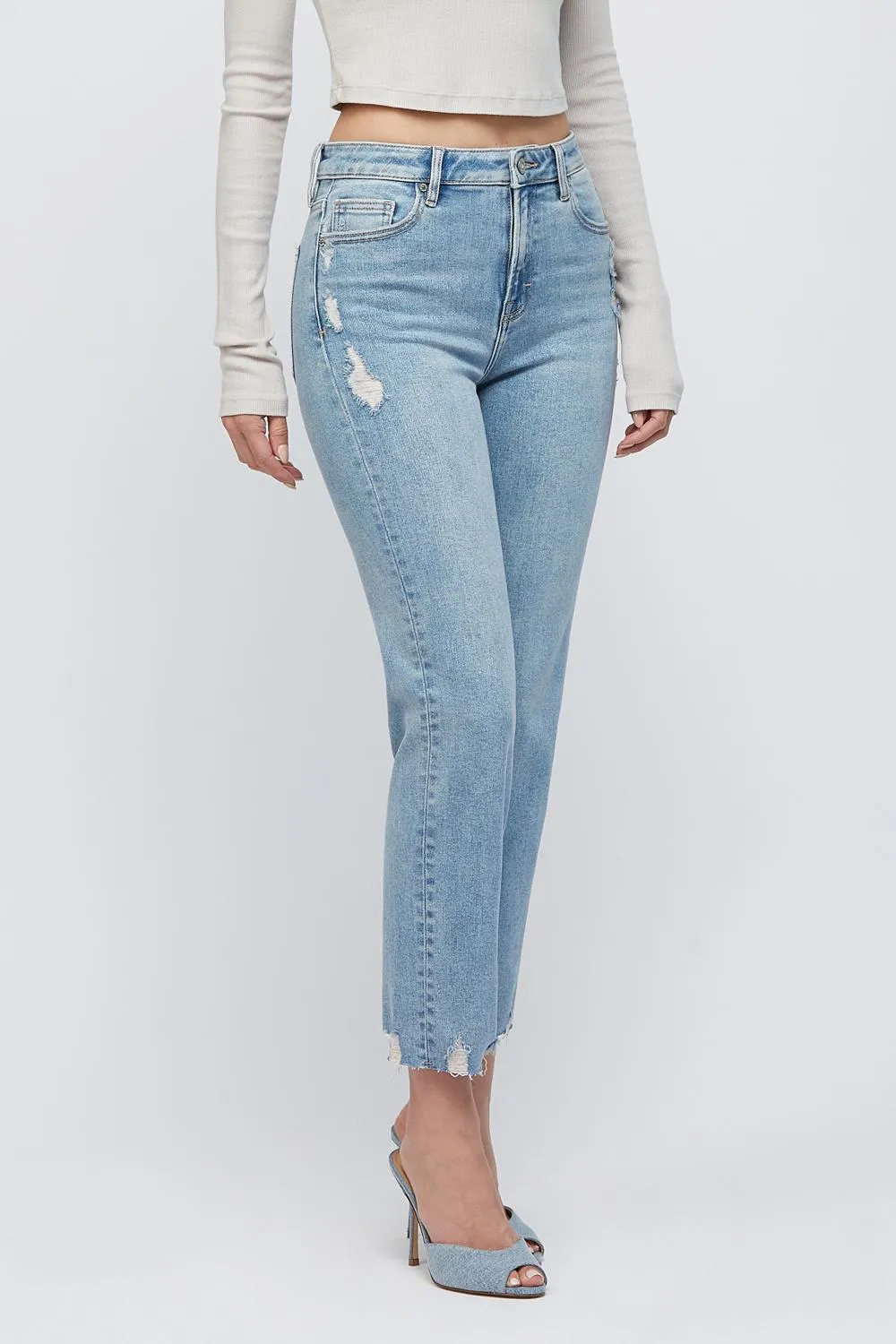 [TRACEY] MEDIUM LIGHT GRINDED CROPPED STRAIGHT