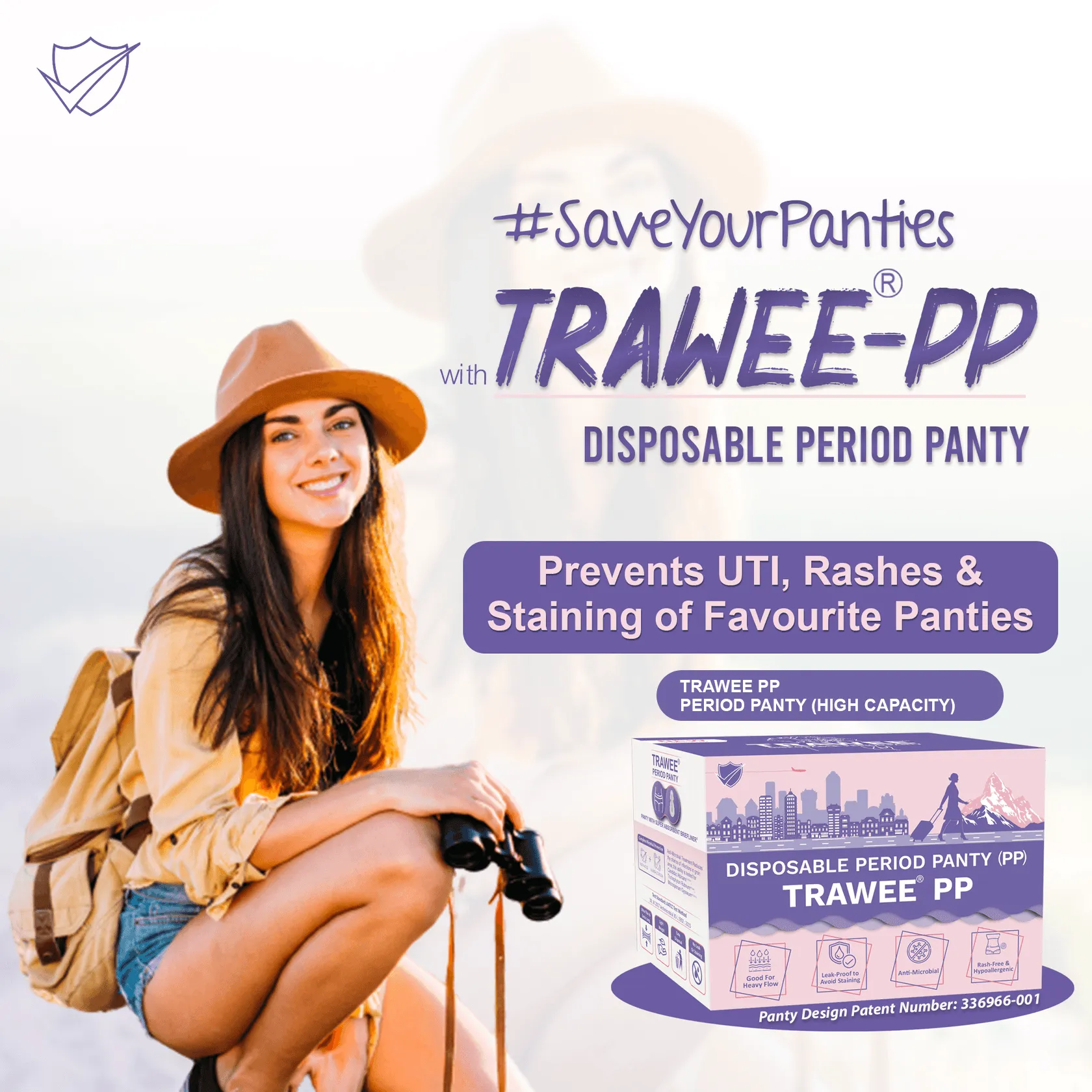 TRAWEE Disposable Period Panties for Heavy Flow with High Absorption Capacity,Customised Fitting Overnight Protection- TRAWEE PP