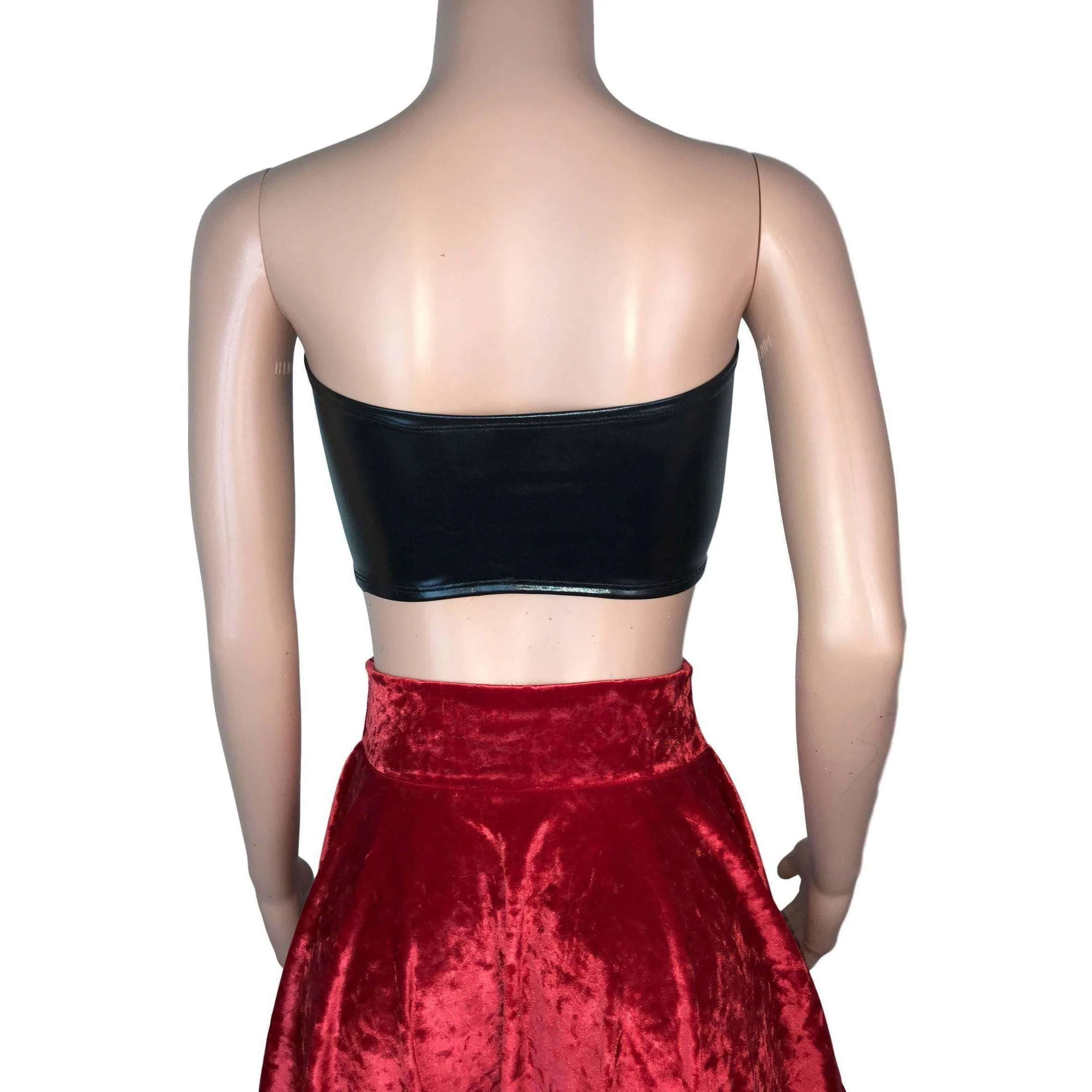 Tube Top Bandeau - Black Metallic "Wet Look"