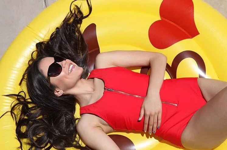 Tween Red Jenna - Zipper One-Piece Bathing Suit - $28