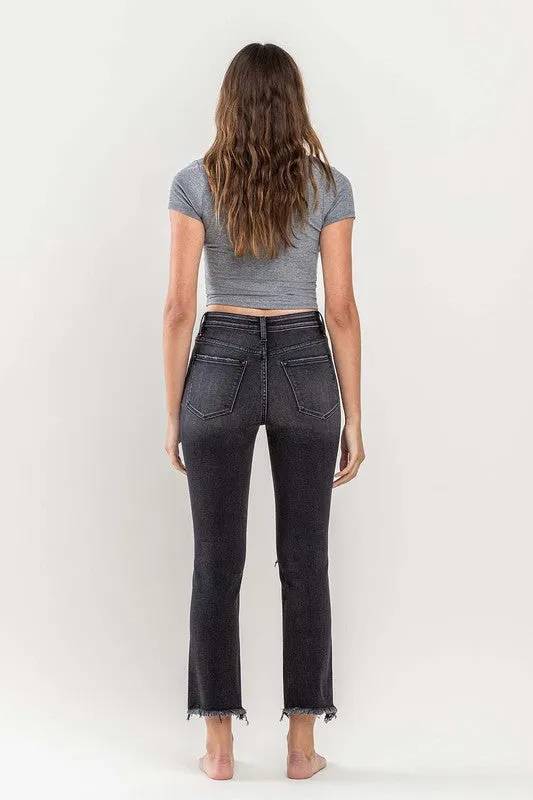 Vervet by Flying Monkey High Rise Stretch Distressed Crop Slim Straight