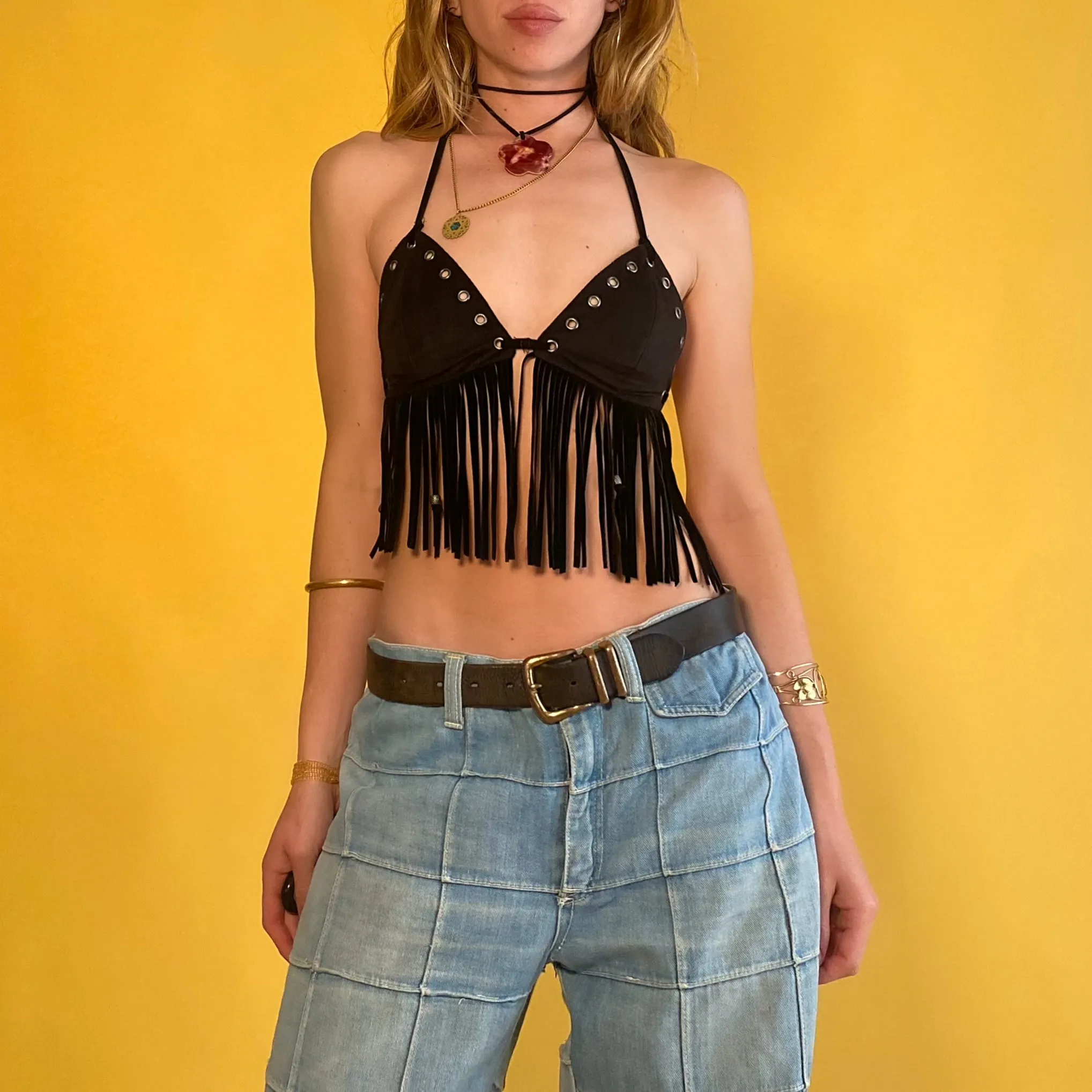Vintage 70’s Light Wash Patchwork Jeans - Large