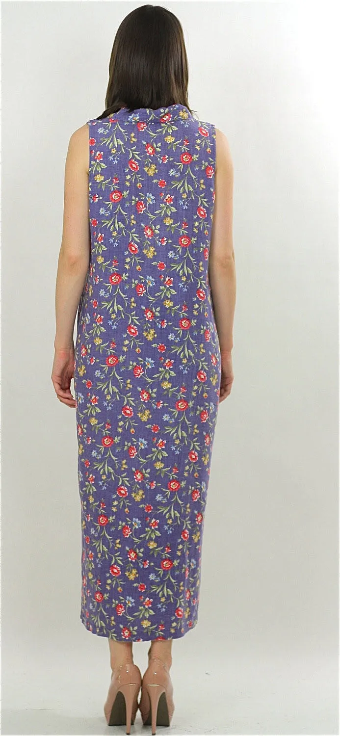 Vintage 90s Grunge Boho mini floral button maxi dress