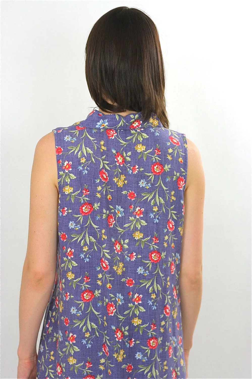 Vintage 90s Grunge Boho mini floral button maxi dress