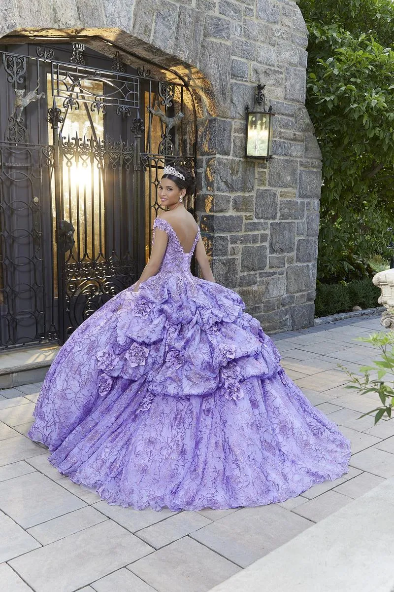 Vizcaya by Morilee Metallic Floral Quince Dress 89335