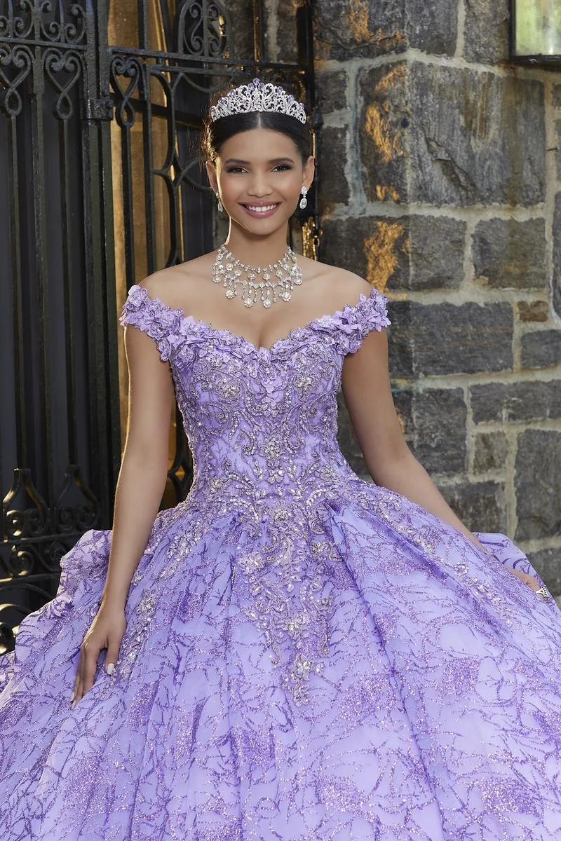 Vizcaya by Morilee Metallic Floral Quince Dress 89335