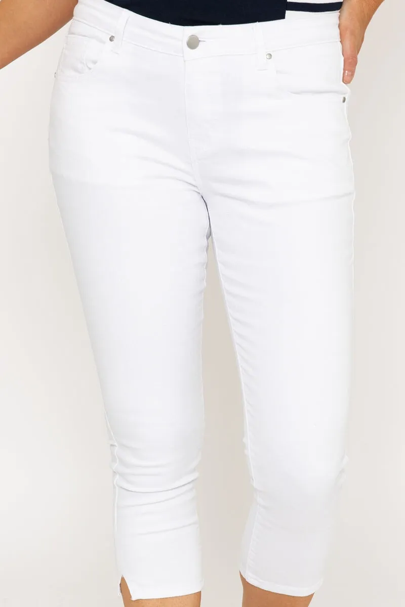 White Crop Stretch Jeans