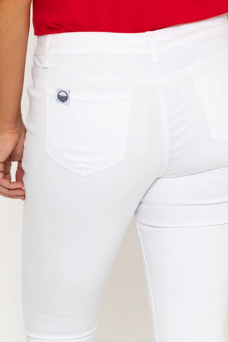 White Crop Stretch Jeans
