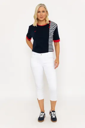 White Crop Stretch Jeans