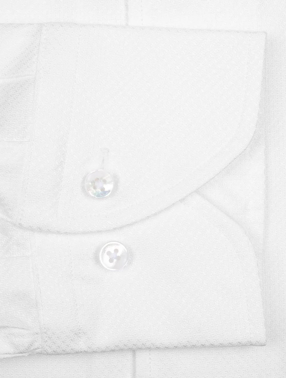 White Textured Cotton Fitted Body Shirt