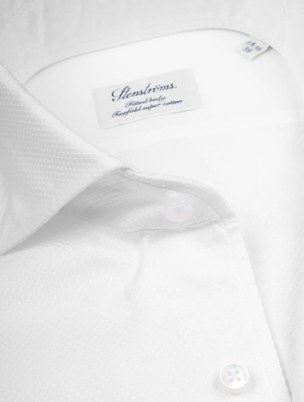 White Textured Cotton Fitted Body Shirt